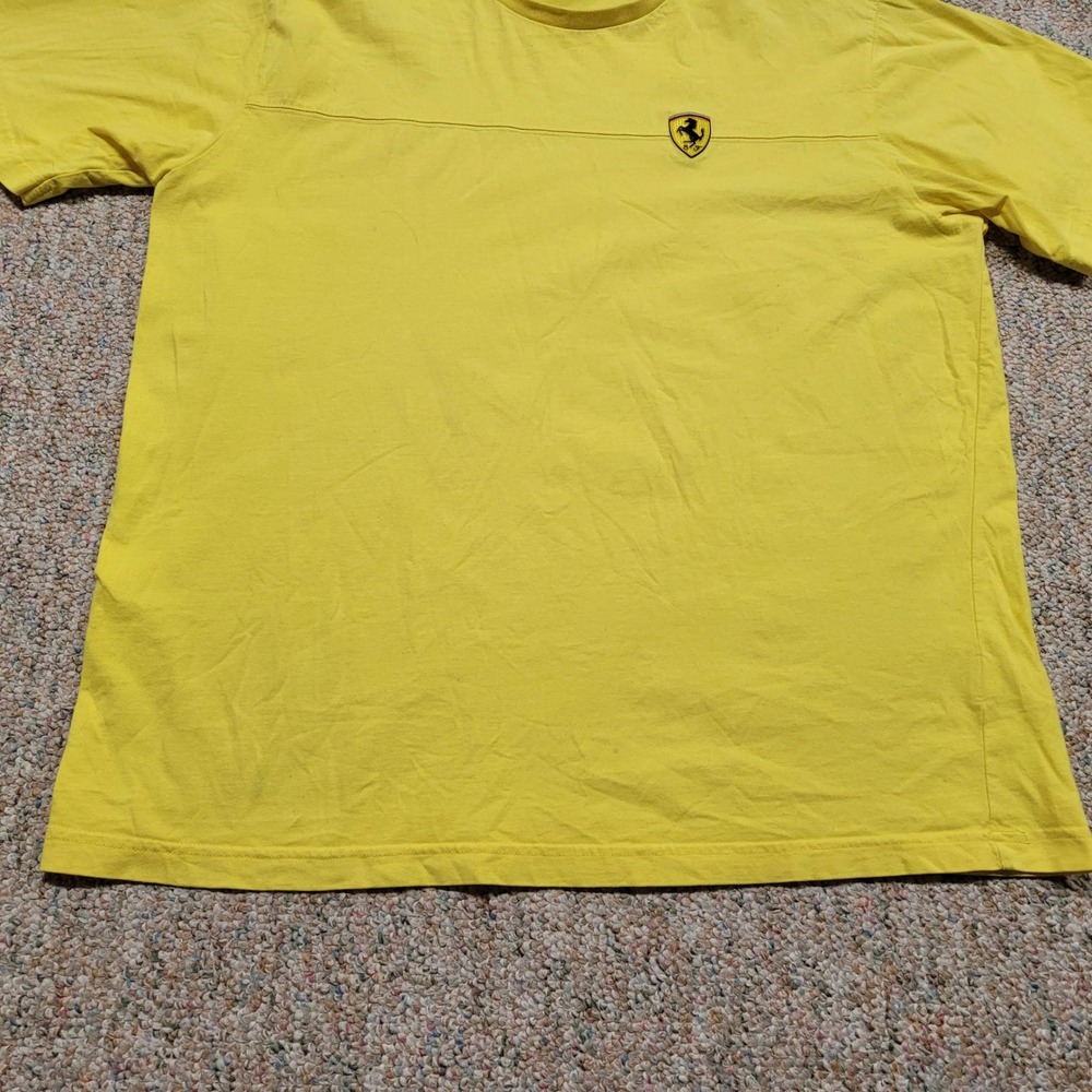 Ferrari Mens Yellow Short Sleeve Scuderia Shield Logo Racing T-Shirt XXL - Picture 4 of 16